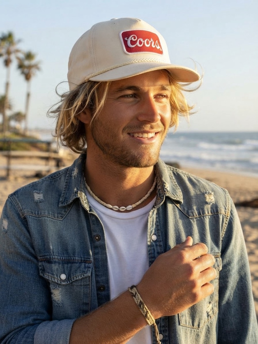 UO American Needle Coors Racing Twill Roscoe Hat in cream